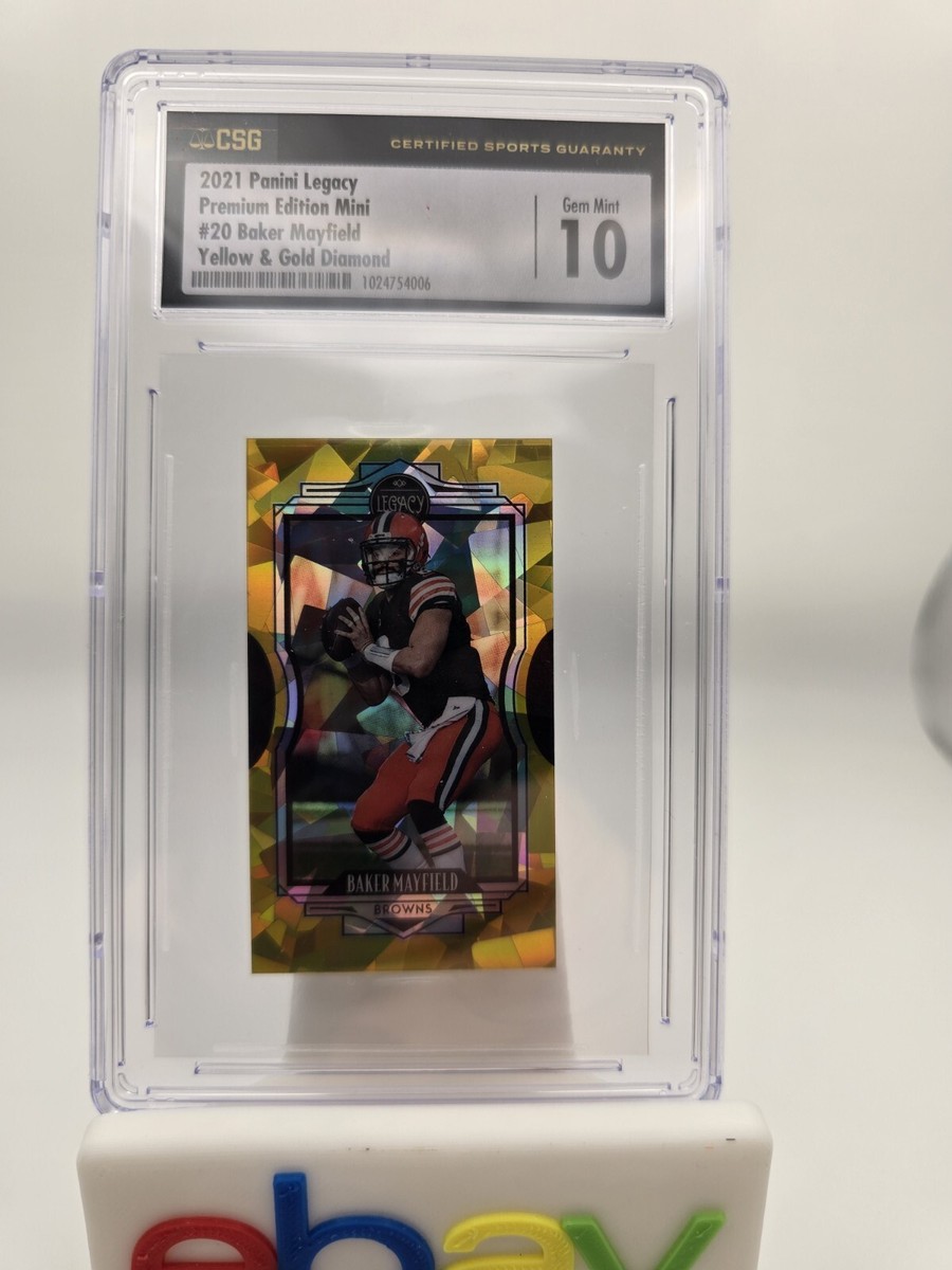 2021 Panini Legacy Mini #20 Baker Mayfield Yellow & Gold Diamond