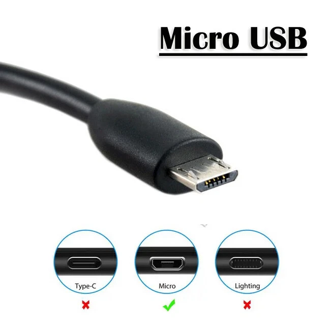 2X Micro USB Data Sync Charger Cable Cord For Samsung HTC Smart Phones Black 1M - Image 2 of 3