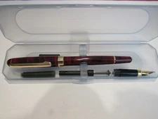 TERZETTI PISA RED MARBLED  Metal  Fountain Pen/ Rollerball Conversion Set