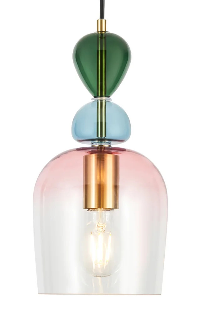 Ceiling Light Brass Vietri Satin Pastel Glass 330mm Culina VSC-39806