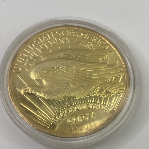 1933 Liberty Standing Walking 20 Dollar Coin Copy United States Gold Tone Twenty - Picture 4 of 4