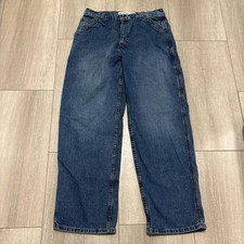 Vintage Y2K Arizona Jeans Mens Dark Blue Carpenter Baggy Wide Leg Grunge 36x32