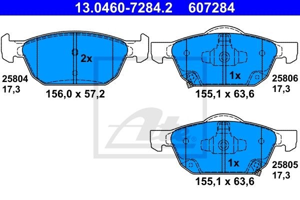 Fits ATE 13.0460-7284.2 Brake Pad Set, disc brake  ⭐UK Stock⭐