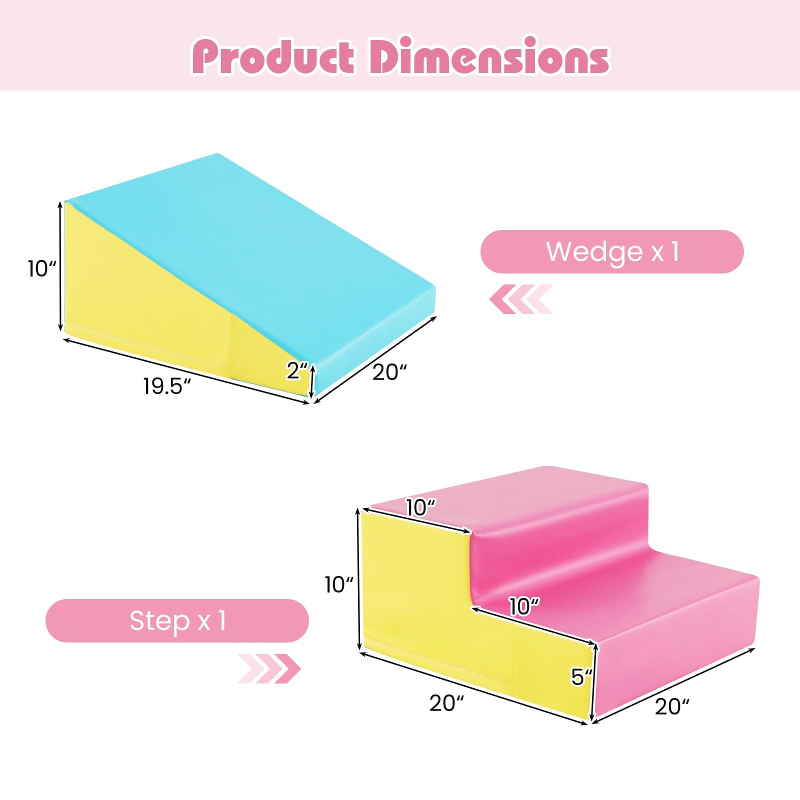 Climbing Toys for Toddlers, Indoor Baby Foam Climbing Blocks Soft Play Set wi...