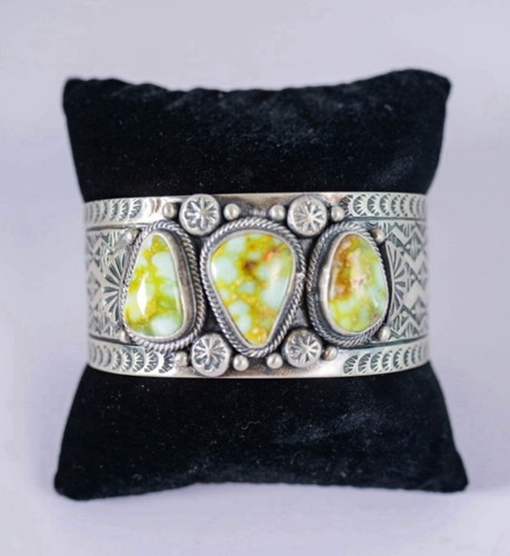 Palomino Turquoise Cuff Sterling Silver Signed Thomas Francisco Master Silvrsmth