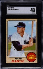 1968 Topps #280 Mickey Mantle SGC 4 Vintage HOF Baseball Card (7021)