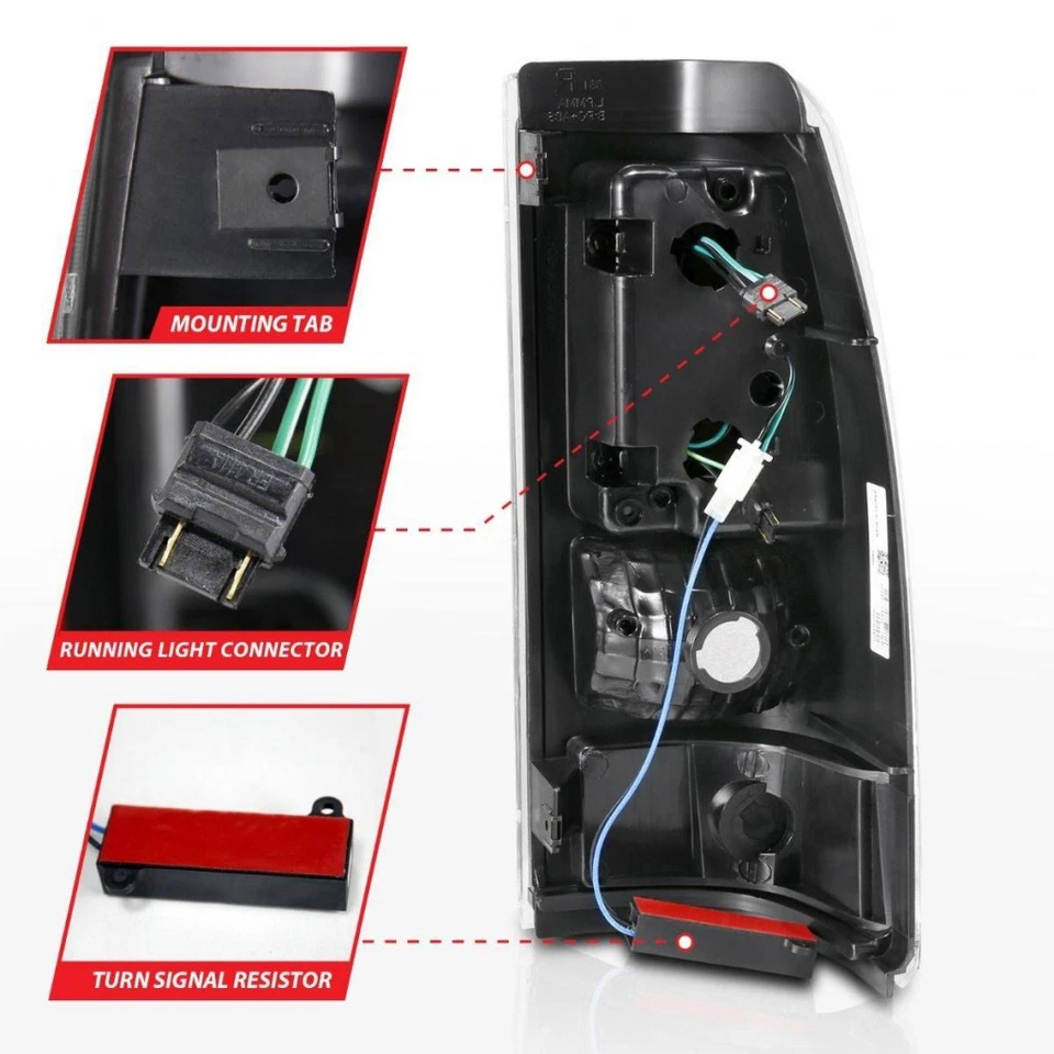 Задние фонари ANZO для Chevy Silverado 1500 HD Classic 2007 со светодиодной планкой черные - Изображение 2 из 4