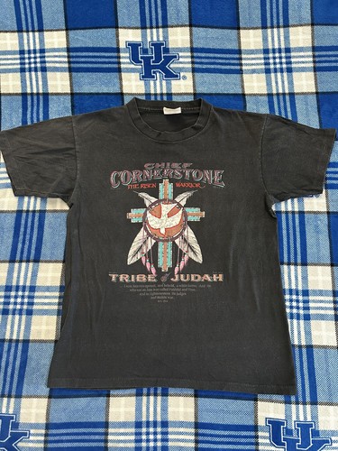 Vintage 90s Jesus T Shirt Living Epistles Chief Tribe Motorcycle Aztec L Spirit - Picture 1 of 7