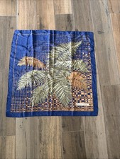 Vintage Christian Dior Silk Fern Print Scarf 25 x 25  