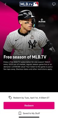 Tmobile MLB Season Pass Codes 2025