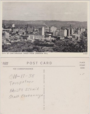 Chattanooga City of Chattanooga taken from Cameron Hill  Tennessee 1940