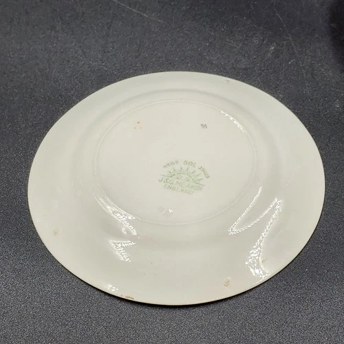 6 Nebraska Blue Bread & Butter Plates England Blue Rim Flower Accent J&G Meakin - Picture 6 of 12