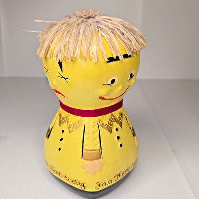 VTG 50s/60s ''Lego Japan'' Chalkware Mood Bank Figurine Signed Mid Century Modern