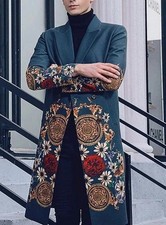 Men's Sea Green 2-Piece Suit Floral Embroidered Western Wedding Prom Slim