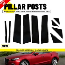 For Mazda 3 Axela 2014-2018 Gloss Black Pillar Posts Door Window Trim Cover Kit