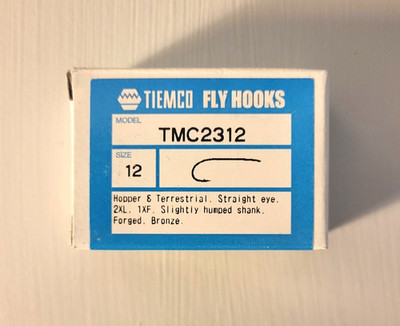 100 Tiemco Fly Tying Hooks, TMC 2312, Size 12