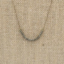 Women's Necklace 18" Jewelry Accessories Simple Gold Tone Curved Beaded Pendant