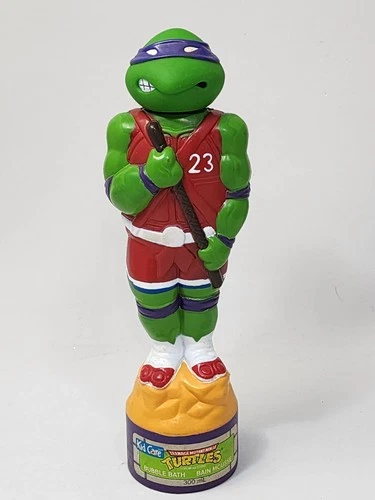 Vtg TMNT Jersey 23 Donatello Kid Care Bubble Bath Empty Container Bottle 1990