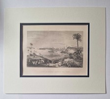INDIAN MUTINY View of Bombay showing the Fort - 1859 Engraving now framed