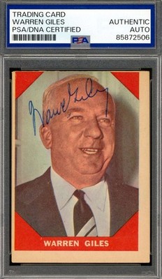 Warren Giles PSA DNA Signed 1960 Fleer Autograph