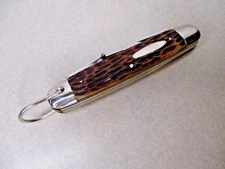Vintage CATTARAUGUS Cutlery Little Valley NY 42209 SCOUT Camp KNIFE Jigged Bone