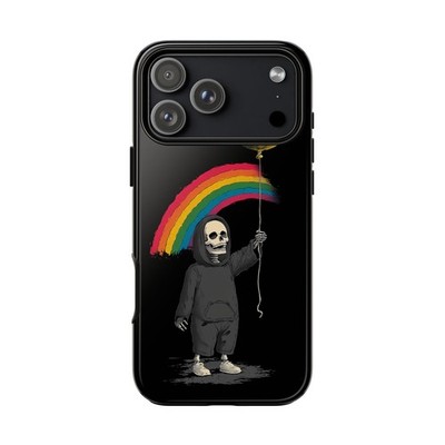 Phone Ink - Case for iPhone/Galaxy/Pixel - Skeleton Balloon Rainbow