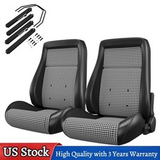 Reclinable Pair Bucket Seats With Slider Kit For Pontiac Gto Firebird 64-79