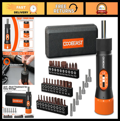38Pcs Torque Screwdriver Set, 10-70 In-lb Torque Wrench, S2 Bits & Case, Tools f