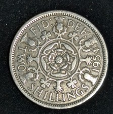 1954 Great Britain Two (2) Schilling Circulated KM# 906