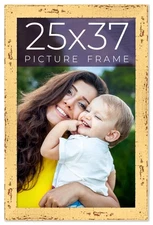 25x37 Frame Yellow Real Wood Picture Frame Width 1.25 inches | Interior Frame De