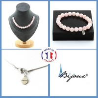A Bijoux Schmuckset Armband Halskette 20 Perlen Quarz