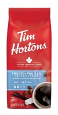 Tim Hortons French Vanilla Flavored Coffee,Medium Roast Ground Arabica,12 oz Bag