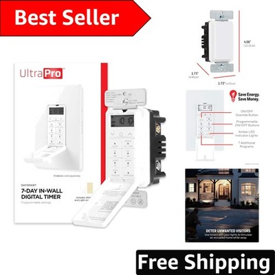 Elegant In-Wall Lighting Timer with LED Display & Concealed Programming Buttons