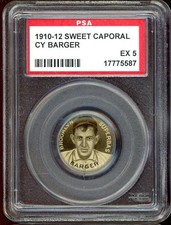 1910-12 Sweet Caporal Pins P2 Cy Barger PSA 5