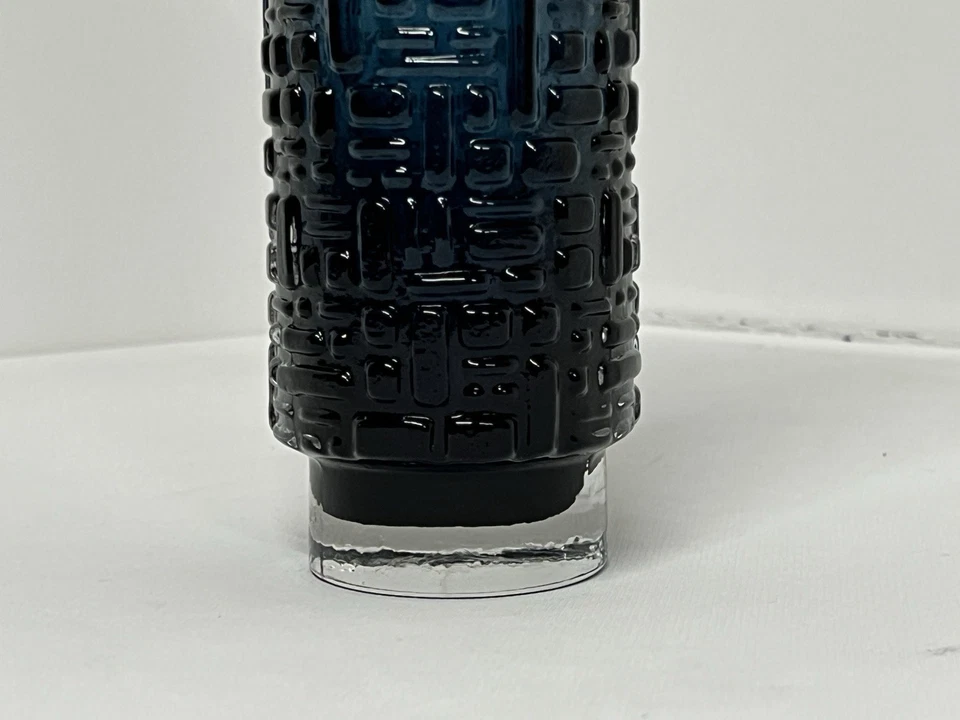 VASE Gral Glas Emil Funke 60er Jahre Mid Century Vintage Blau - Bild 3 von 4