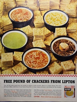 1960 Lipton Soup Mixes Print Ad - Green Pea Beef Noodle Chicken Onion Tomato 