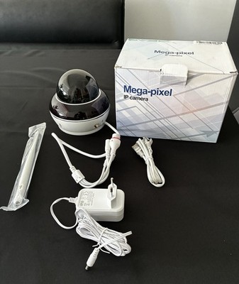 Mega-Pixel IP Kamera Dome   Überwachungskamera mit Netzteil & Zubehör