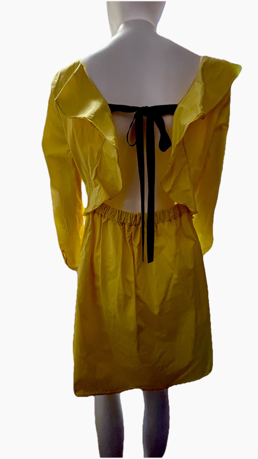 ZARA Rare Women's Summer Spring Open Back Yellow Dress Size Large HIGHLY UNIQUE image 6