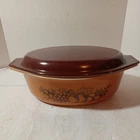 Pyrex Vintage Old Orchard 2 1/2 Qart Oval Casserole 045 Dish And Lid