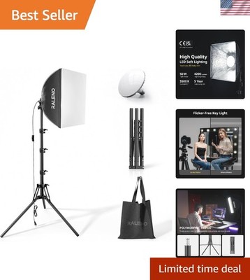 Compact 50W Softbox Photography Lighting Kit - Ideal for Indoor Video & Photo