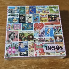 Re-Marks 1000pc Jigsaw Puzzle 1950s  Pop Culture Collage Style Nostalgia Imagery