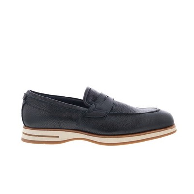 Di Bianco Brera Classic Mens Black Leather Loafers & Slip Ons Penny Shoes 9