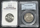 2 Coins PCGS MS64 1950  FBL &  NGC MS 64 1950 D FBL  Franklin Half Dollars