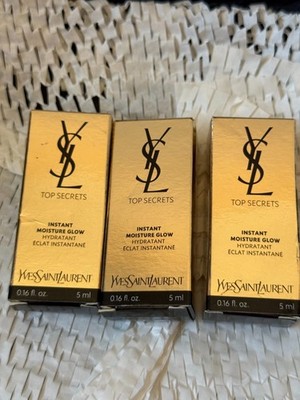 3 x YSL Yves Saint Laurent TOP SECRETS Instant Moisture Glow Sample 5ml / 0.16oz