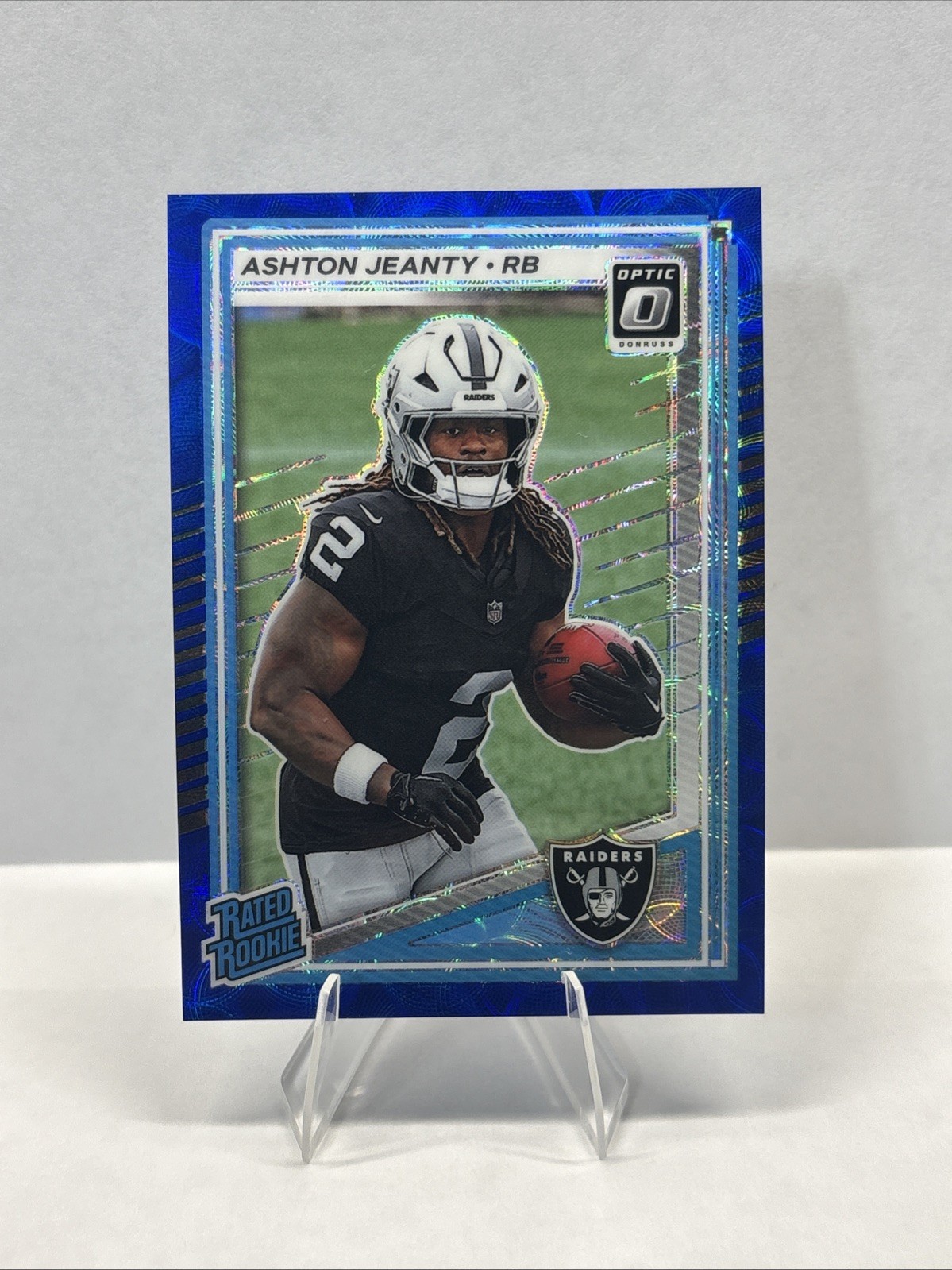2025 Panini Donruss Optic - Rated Rookie Ashton Jeanty #202 Blue Scope Prizm