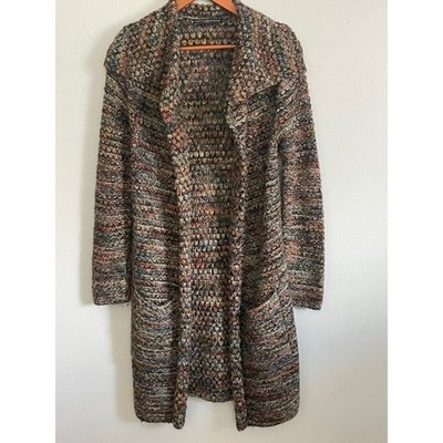 Peruvian Connection Alpaca Wool Hand Knit Open Cardigan Size M