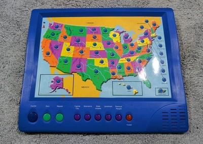 Vintage 1998 Geo Genius II USA Map Interactive Educational Kids 50 States WORKS