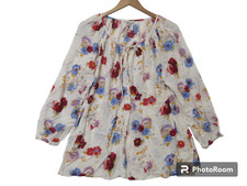 Sz 1X Lucky Brand Floral Colorful Blouse Top Peasant Boho Cottagecore Fairy
