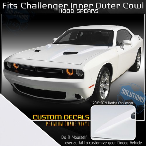 For 2015-2018 Dodge Challenger Combo Cowl Hood Spears Stripes Graphic Flat Matte - Bild 13 von 18