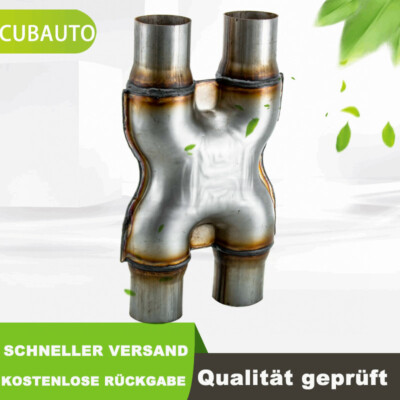 Edelstahl Auspuff X Rohr Adapter X-Pipe Dual 2'' In/Out